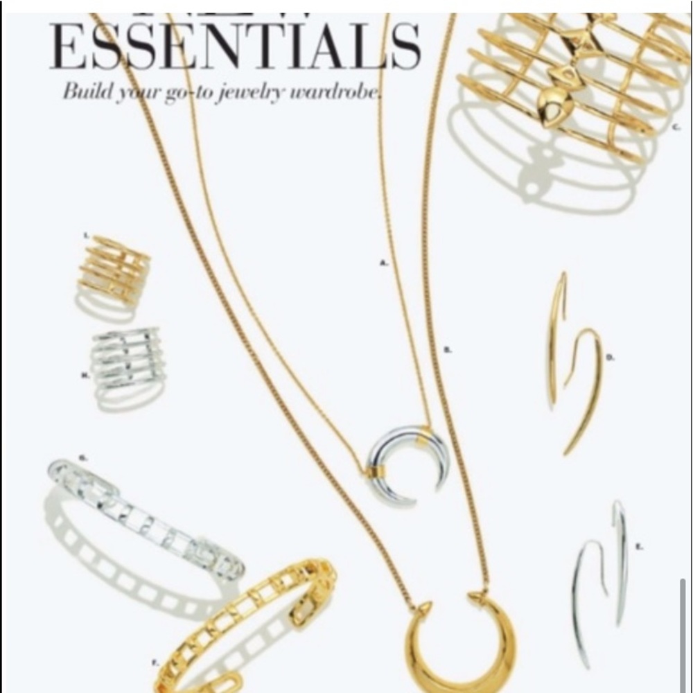 Stella & Dot | Retired Dainty Silver + Gold Half Moon Luna Pendant Necklace - Picture 9 of 12